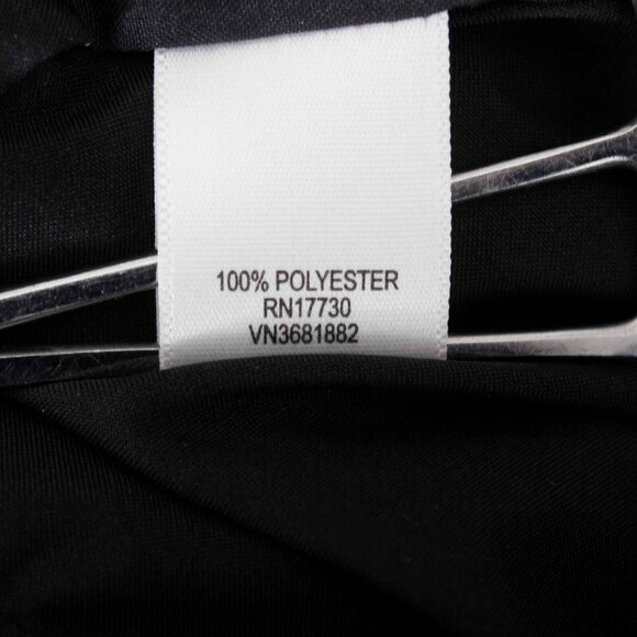 GO International Sz 7 Navy Blue Multi Chiffon Layered Ruffles Lined Poly Dress - Picture 11 of 12